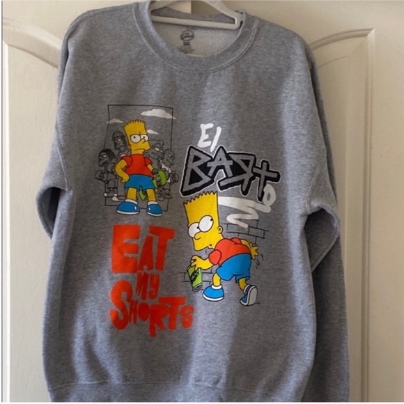 THE SIMPSONS Graphic UNISEX Crewneck Sweatshirt - Grey. Size M - Picture 6 of 10